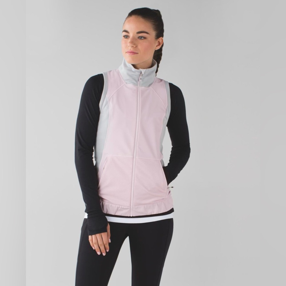 Lululemon Let's Get Visible Vest Pink Gray Reflective